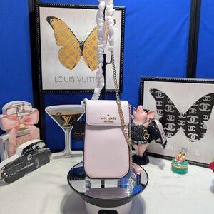 Kate Spade Madison Leather Phone Crossbody In Pale Amethyst W/ Gold Chain - NEW